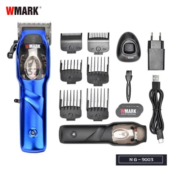 WMARK NG-9003 Висококачествени фризьорски салон електрическа машина за рязане на коса, която се презарежда регулируем подстригване за коса, висококачествено острие, двигател: 9000 об/мин