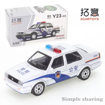 XCARTOYS Умален модел на автомобил, модел на полицейска машина от сплав, Играчка Jetta Police Car, Детски играчки За момчета, Комплект за леене под налягане