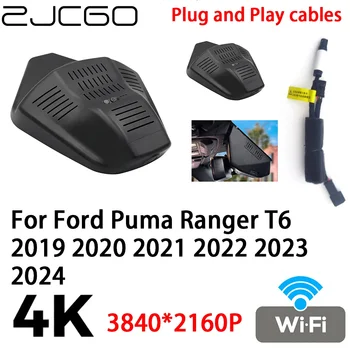 ZJCGO 4K 2160P Автомобилен Видеорекордер Dash Cam Камера, видео Рекордер, Щепсела и да Играе за Ford Puma Ranger T6 2019 2020 2021 2022 2023 2024
