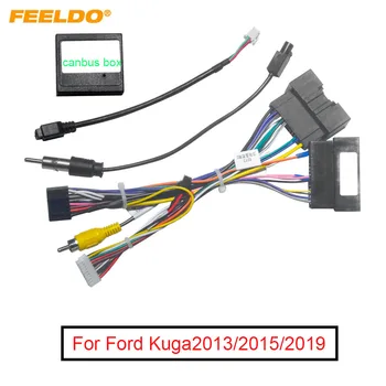 Авто 16-пинов Аудио Теглене на Кабели FEELDO С Предавателна Canbus За Ford Kuga (15/13/19) Тел За Инсталиране на Автостереографии С USB-адаптер