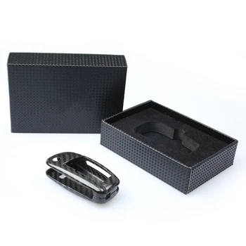 Авто Сгъваем Ключодържател От Въглеродни Влакна Case Cover Ключодържател Rmote Smart Box Подстригване на Shell За Audi A3 A4 TT R8 Q3 Q5 A1 A5 A6 Q7, R8 A8 S3