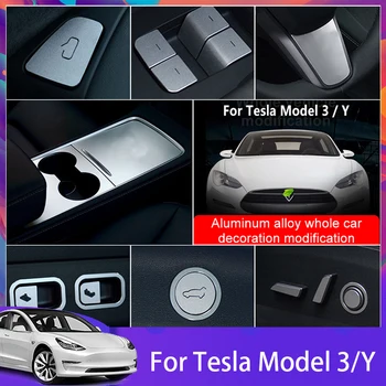 Автомобилни Интериорни Стикери От Алуминиева Сплав За Tesla Model 3/Y 2021-2023 Аксесоари За Украса На Целия Автомобил За Модели 3/Y 2023