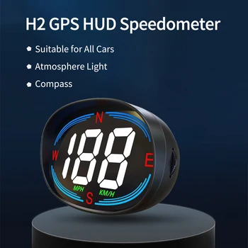 Автомобилният цифров скоростомер WIIIIII H2 GPS, главоболие, HUD дисплея, електронни устройства за сигнализация на скоростта, интелигентна устройство за всички автомобили, мили / ч, КМЧ Изображение 2