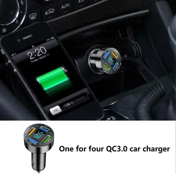 Адаптер за кола, Usb 66 W Бързо Зареждане на 12v Адаптер за Кола За Мобилни телефони QC3.0 Адаптер за Зарядно устройство 4-портов USB-Запалка За Изображение 2