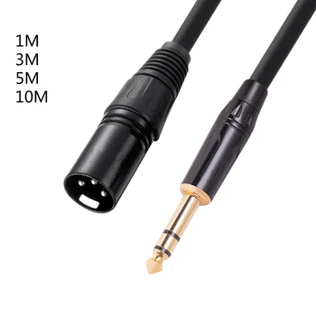 Балансиран кабел 6,35 мм 1/4 инча до штекеру 3-пинов разъемный TRS кабел към штекеру