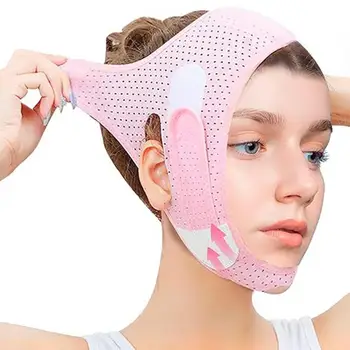 Бандаж за отслабване брадичката и бузите V-Образна Подтягивающая маска Лифтинг против бръчки Бандаж за сън от Здраве И Красота