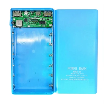 Батерия 18650 Power Bank Box 5V 2.1 A LCD дисплей 20000 ма горивна Такса за батерията 6X18650 Калъф Powerbank със собствените си ръце