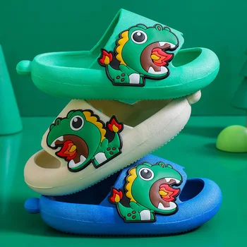Бебешки сладки чехли с динозавром за момчета и момичета, чехли с мека подметка, мини летни Нови пантофи за момчета, домашни сандали за дома Изображение 2
