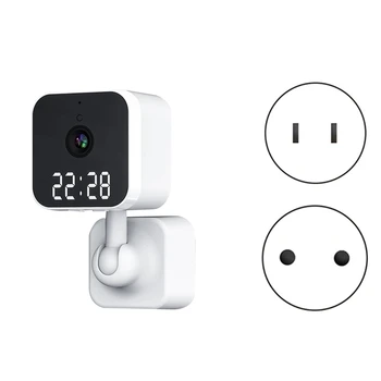 Безжична камера за наблюдение на Hristo Wifi с цифров часовник за домашно сигурност за нощно виждане