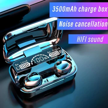Безжични слушалки M10 Bluetooth TWS Безжични слушалки с led дисплей и зарядно устройство с капацитет от 3500 mah Спортни слушалки с микрофон Изображение 2