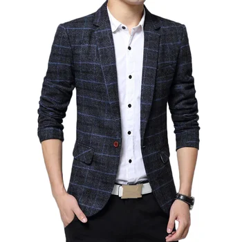 Блейзър мъжки оборудвана яке брендовый костюм homme мъжки решетеста официално сако модерен дизайн на ежедневното клетчатое обличам якета