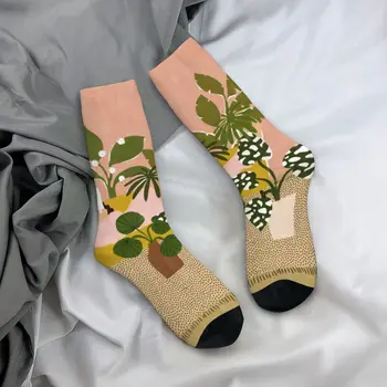 Богемные Чорапи С Растения, Зимни Чорапи с Абстрактно Изкуство, Готически Чорапи За момичета, Графични Велосипедни Нескользящие Чорапи