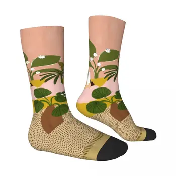 Богемные Чорапи С Растения, Зимни Чорапи с Абстрактно Изкуство, Готически Чорапи За момичета, Графични Велосипедни Нескользящие Чорапи Изображение 2