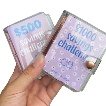 Бюджетен планер Savings Challenge Корици за бюджета на книги $ 150 300 500 1000 Подвързия за тетрадка Mini Saving Биндер 