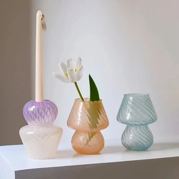 Ваза за цветя в скандинавски стил, ваза-свещник, лесен, креативен саксия за дневна, модерно обзавеждане плотове, орнаменти