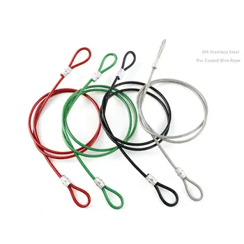 Вдигане на възли на една линия тел колан от неръждаема стомана с въплътена вериги за очите и червено / черно / зелен покритие Изображение 2