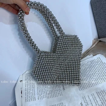 Висококачествена чанта-тоут във формата на сърце, нови перлени големи чанти-клатчи през рамо, дамски дизайнерски вечерни чанти-незабавни посланици ръчно изработени, клатчи-чанти-незабавни посланици