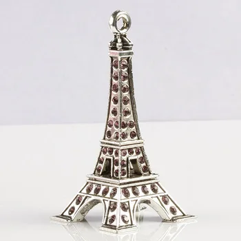 Висулка във формата на Айфеловата кула, кристали сребърен цвят, Висулки За бижута, Аксесоари за колие направи си САМ