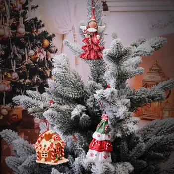 Висулка във формата на Коледната елха Коледна Къщичка на дървото Коледна Елха, Висящи Детски Коледен Подарък Начало Декор Нова Година 2024 Навидад