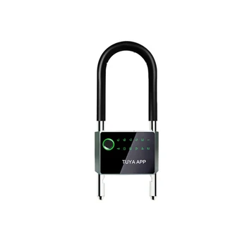 Водоустойчив контролен велосипеден U-образна заключване Smart Bike Lock с парола приложения SASHA, електронна брава, защитено от пръстови отпечатъци