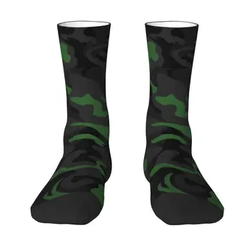 Военен камуфлаж, Черен, зелен Камуфлаж, Мъжки и дамски чорапи за екипажа, Стръмни и чорапи за момичета с 3D принтом