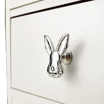 Вратата се дръжка на шкафа под формата на зайче Мебели за дома дръжката е от сплав с чекмеджета дръжки на Вратите Дръжки на мебелен обков