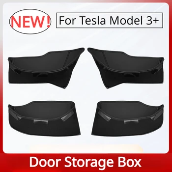 Вратата чекмедже за съхранение на Tesla Model 3 + Врата копчето Подлакътник Тава Подложка за съхранение на Предпазна подложка Нов модел 3 Highland 2024 Автомобилни аксесоари