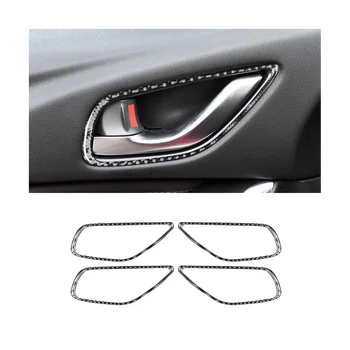 Вътрешната Врата копчето Рамка Тапицерия Тапицерия От Мека Въглеродни Влакна за Mazda 3 Axela 2017 2018 Аксесоари Изображение 2