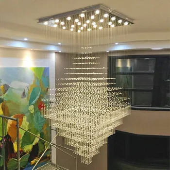 Высокопрозрачная Кристален креативна полилей за всекидневната, която покрива входа на имението, Окачена лампа