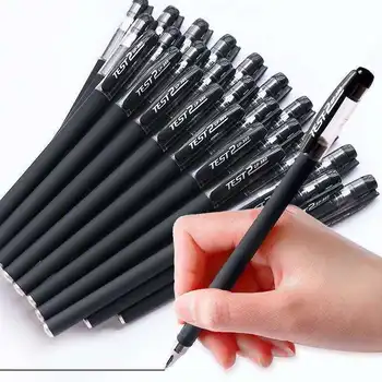 Гел химикалка с матово покритие, черни, сини, червени, химикалка писалка за зареждане с гориво, 0,5 mm, бизнес химикалка за подпис, канцеларски материали за ученици, училищен офис