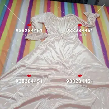 Гланцово Секси атласное рокля с изгорени ръкави, Свободно Дълга рокля Макси Плюс размери, спален халат