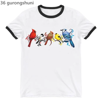 Гореща разпродажба 2022, Модни дамски тениска с изображение на северна америка диви птици, тениска с домашен любимец принтом, лятна тениска harajuku на 90-те години, тениски, потници
