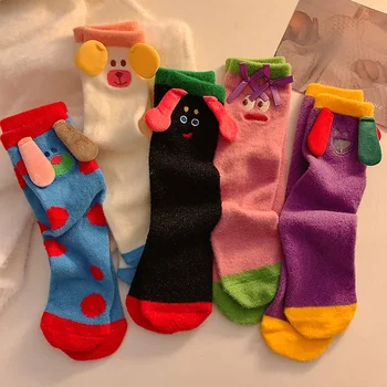Грозни и красиви, забавни плюшени детски чорапи, сладки чорапи за влюбени, спални чорапи за топла и удебелени есента и зимата Изображение 2