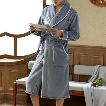 Дамски пижами, мъжки зимни пижами с джоб, двойка пижам за дома Изображение 2