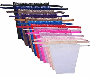 Дамски секси лейси поставяне-имитация на лифчика на спагети презрамки, накладывающаяся на лентата скромност (13 цвята), един размер