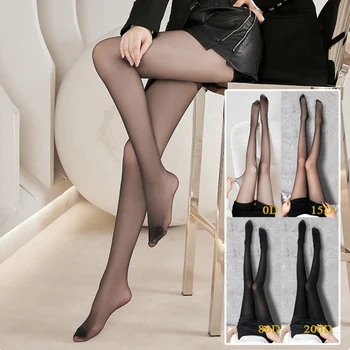 Дамски черни чорапи JK, Тънки копринени чорапогащи, летни Прозрачни Копринени найлонови чорапи със защита от куки, женски прозрачни чорапогащи