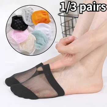 Дамски чорапи за предната част на крака, летни обикновен дамски чорапи с пръсти в половината на крака, Полупальцы токчета, невидими за предотвратяване на занасяне чорапи дишащи, нови