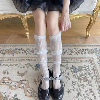Дамски чорапи от прозрачна мрежа в стил Лолита