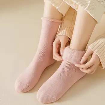 Дебели Чорапи Дебели Чорапи със средна дължина, с плъзгане защита на глезените Уютна Еластична Зимни обувки без мирис Дамски топло