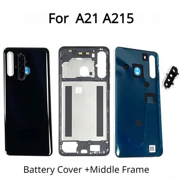 Делото за Samsung Galaxy А21 A215 SM-A215 Корпус задна врата, капак на отделението за батерията + части за ремонта на средна рама