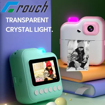 Детски цифров фотоапарат Crouch за незабавна печат за деца, термопринтер, играчка за незабавна камери, видео + хартия за печат