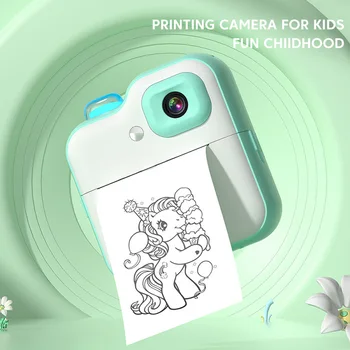 Детски цифров фотоапарат Crouch за незабавна печат за деца, термопринтер, играчка за незабавна камери, видео + хартия за печат Изображение 2