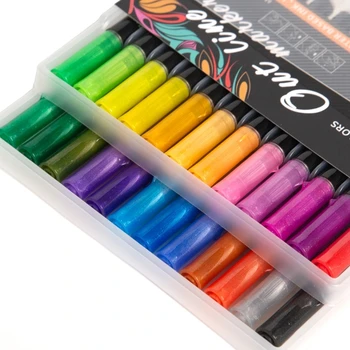 Директна доставка на 12/24 цветове, блестящи маркери, блестящи двухлинейные дръжки за scrapbooking