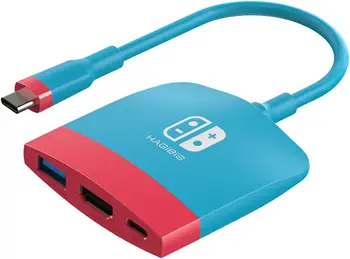Докинг станция за Nintendo Switch OLED, портативна докинг станция за телевизор, зарядно устройство ще захранване на зарядно устройство Тип C за HDMI адаптер за MacBook Pro Air