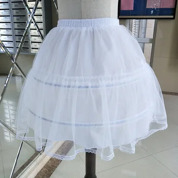 Долната пола с кринолином за жени и момичета, пола с 2 обръча, шифоновое бална рокля, къса долната пола-полукомбинезон за cosplay Лолита