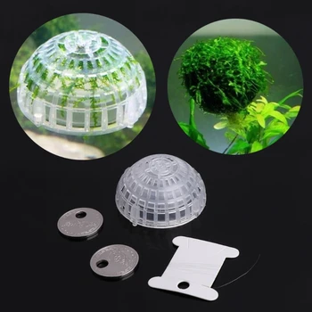 Държач за растения от морски водорасли, топка от мъх, Комплекти пластмасови филтри за формиране на арка, аксесоари за ландшафтен дизайн на аквариума за рибки за аквариум Изображение 2