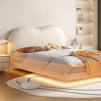 Европейската двойно легло King Size, водоустойчив Кралската скелетна легло висок клас, спални места за момичета и момчета, мебели за семейна спални Изображение 2