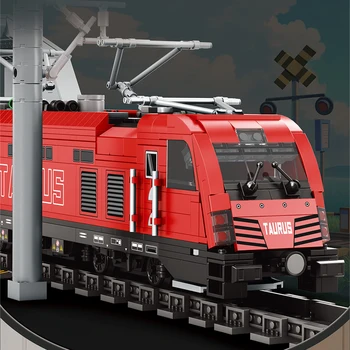 Европейската Модел на Товарен Влак Пътнически Вагон Градивен елемент на MOC Имитация на Модели Влакове Обучение Монтажна Играчки За Момчета Детски Подаръци Изображение 2