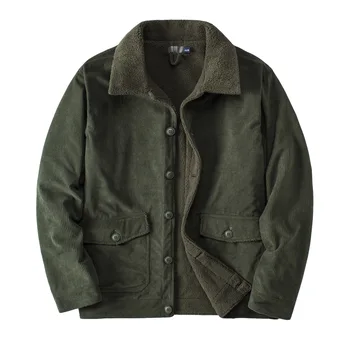 Есен-зима 2022, руното вельветовая яке, мъжки висококачествени дебели топли мъжки палта, американски размер S-XXL Изображение 2