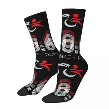 Есенно-зимни забавни унисекс Чорапи за триатлон на разстояние 140,6, нескользящие баскетболни чорапи